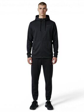 Nike Men's Size M Therma-Fit 2 Piece Sweatsuit Matching Outfit Set Black NWT